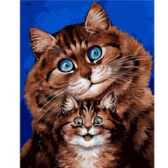 395 грн  Живопись по номерам VA-1425 Набор для рисования по номерам Кошка с веселым котёнком