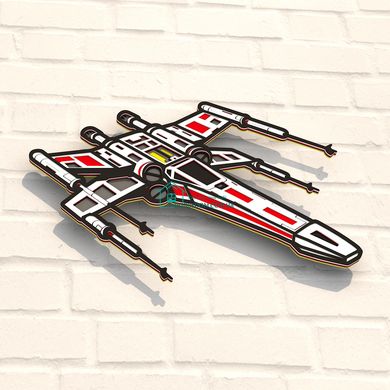 600 грн  Живопись по номерам 3DP40005 Деревянная картина-раскраска Истребитель X-wing