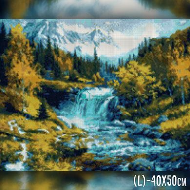 650 грн  Алмазная мозаика TWD30043 Набор алмазной вышивки Лесной водопад