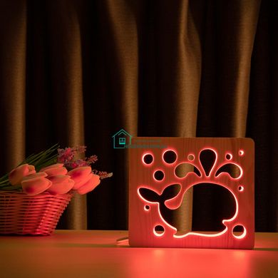 Светильник ночник ArtEco Light из дерева LED Кит, с пультом и регулировкой цвета, RGB