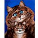 VA-1425 Набор для рисования по номерам Кошка с веселым котёнком, Без коробки