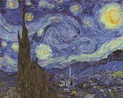 545 грн  Алмазная мозаика GZS1001 Картина по номерам-мозаика Звёздная ночь. Ван Гог