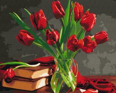 329 грн  Живопись по номерам BS8115 Набор для рисования картины по номерам Букет тюльпанов