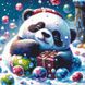 АЛМ-201 Набор алмазной мозаики Новогодняя панда, 40*40 см, Нет