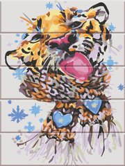 375 грн  Живопись по номерам ASW179 Раскраска по номерам на деревянной основе Зимний тигр