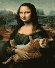 279 грн  Живопись по номерам BK-GX29098 Набор-картина по номерами Мона Лиза и кот
