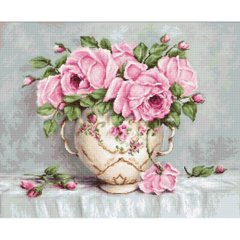 690 грн   B2319/belana 20 ct. Розовые розы Набор для вышивки нитками