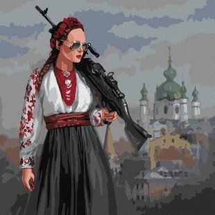 KHO4869 Розмальовка за номерами на холсті "Красавіца" терпіти не буде!, Без коробки