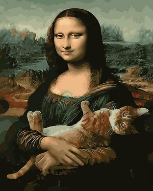 279 грн  Живопись по номерам BK-GX29098 Набор-картина по номерами Мона Лиза и кот