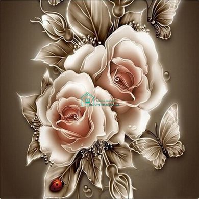 459 грн  Алмазная мозаика TN446 Набор алмазной мозаики на подрамнике Карамельные розы