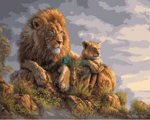 279 грн  Живопис за номерами BK-GX8459 Набір для малювання за номерами Родина левів
