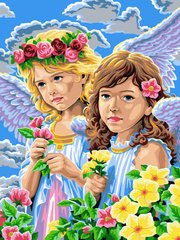 339 грн  Живопись по номерам VK135 Раскраска по номерам Девочки-ангелы