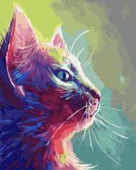 339 грн  Живопис за номерами BK-GX40147 Розмальовка для малювання по цифрам Веселковий кіт