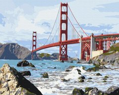 329 грн  Живопись по номерам BS7979 Набор раскраска по номерам Мост Сан Франциско
