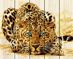 496 грн  Живопись по номерам RA-GXT4175 Раскраска по номерам на деревяной основе Голубоглазый леопард